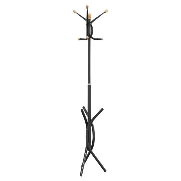 Freestanding Metal Coat Rack with Hooks