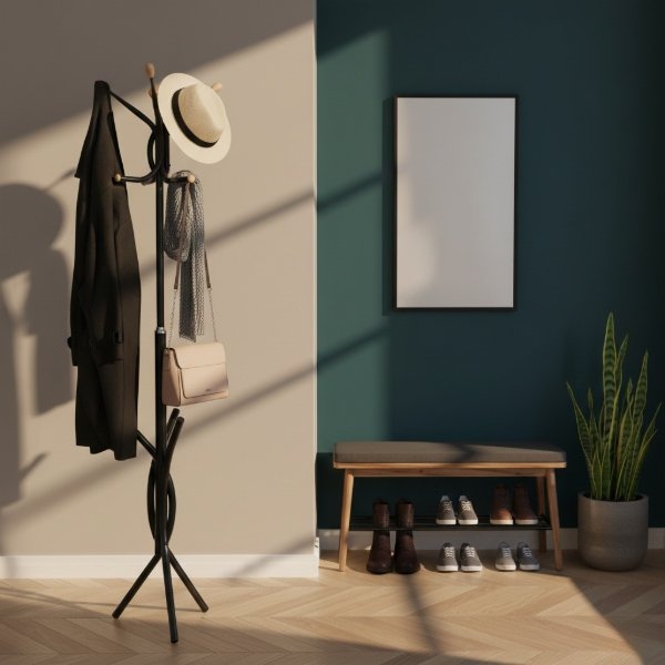 Freestanding Metal Coat Rack with Hooks - Image 4